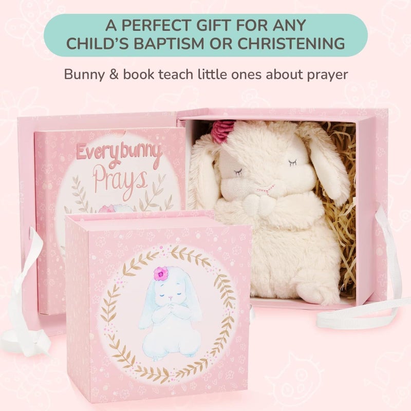 Tickle & Main Everybunny Prays Bunny Plush & Musical Prayer Toy for Christening Gifts for Girls - Pink, 7 in - Baby Dedication & Baptism Gifts for Girls with Illustrated Board Book - Image 4